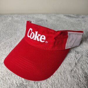 Vintage COCA COLA Visor Strapback Adjustable COKE Embroidered Mesh Back Y2K